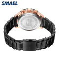 Chine Montre Fabricant SMAEL Mode Hommes Bracelet En Acier Inoxydable Montre À Quartz Étanche Date Chronographe Homme Horloge 9064